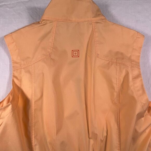 5.11 Tactical Orange Cascadia Zip Up Windbreaker Packable Vest Size XS - Picture 5 of 7